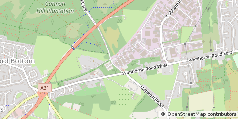 Map of Wimborne, Dorset
