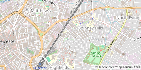 Map of Leicester, Leicestershire