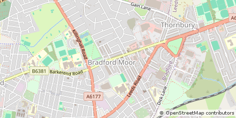 Map of Bradford, West Yorkshire