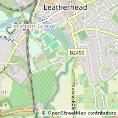 Map of Leatherhead, Surrey