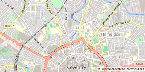 Map of Coventry, West Midlands