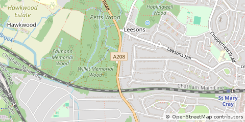 Map of Chislehurst, Kent