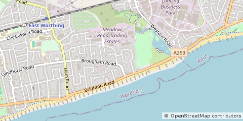 Map of Worthing, West Sussex