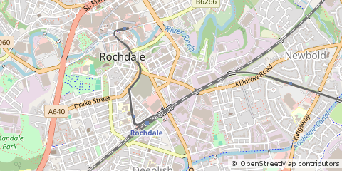 Map of Rochdale, Lancashire
