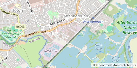Map of Nottingham, Nottinghamshire