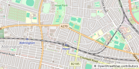 Map of Hove, East Sussex