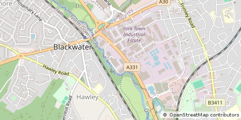 Map of Camberley, Surrey
