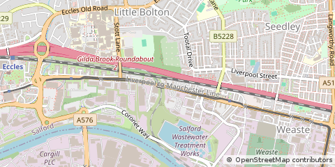 Map of Salford, Lancashire