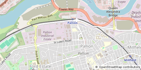 Map of Pallion, Sunderland