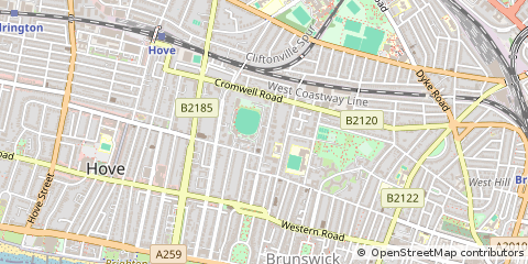 Map of Hove, East Sussex