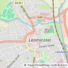 Map of Leominster, Herefordshire