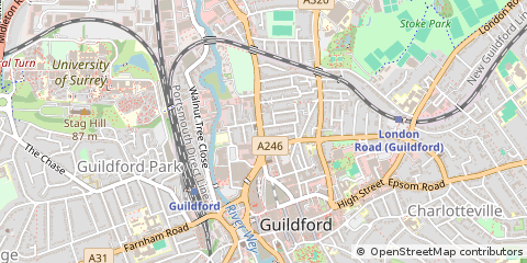 Map of Guildford, Surrey