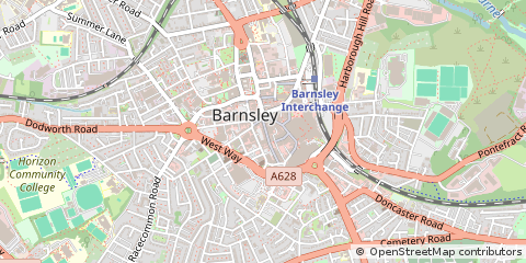 Map of Barnsley, South Yorkshire
