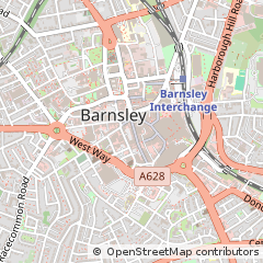 Map of Barnsley, South Yorkshire