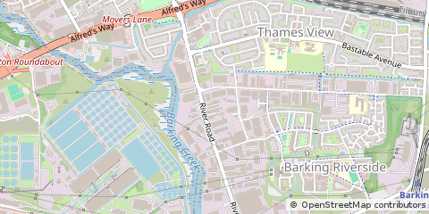 Map of River Road Barking, Essex