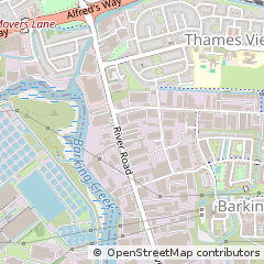 Map of River Road Barking, Essex