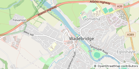 Map of Wadebridge, Cornwall