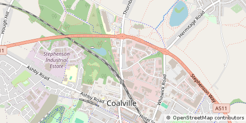 Map of Coalville, Leicestershire