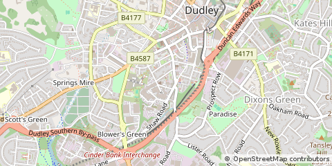 Map of Dudley, West Midlands