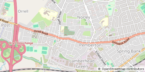 Map of Wigan, Lancashire