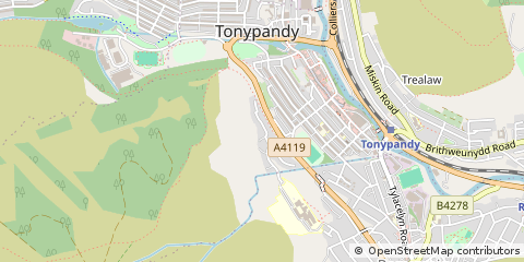 Map of Tonypandy, Rhondda Cynon Taff