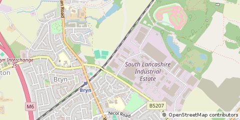 Map of Wigan, Greater Manchester