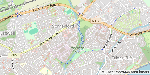 Map of Christchurch, Dorset