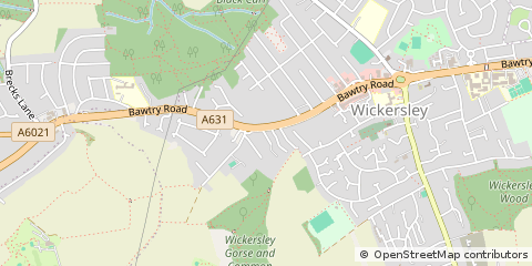 Map of Rotherham, South Yorkshire