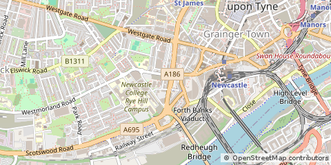 Map of Newcastle Upon Tyne