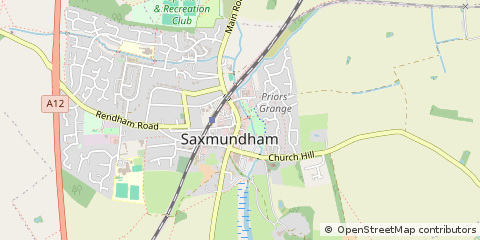 Map of Saxmundham, Suffolk