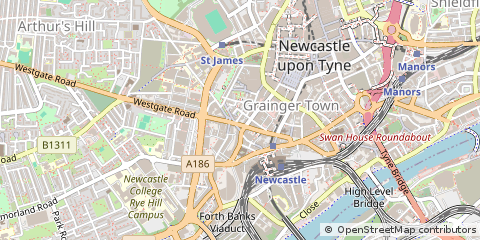 Map of Newcastle Upon Tyne