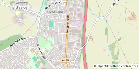 Map of Lutterworth, Leicestershire