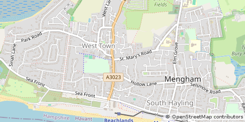 Map of Hayling Island, Hampshire
