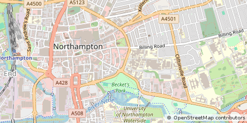 Map of Northampton, Northamptonshire