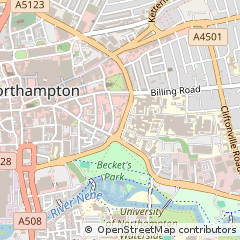 Map of Northampton, Northamptonshire