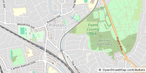 Map of Wembley, Middlesex