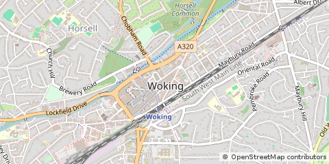 Map of Woking, Surrey
