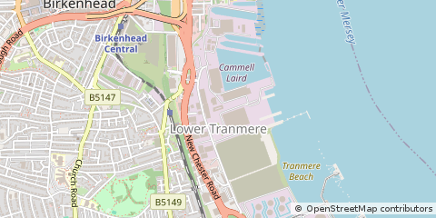Map of Birkenhead, Merseyside