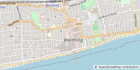 Map of Worthing, West Sussex