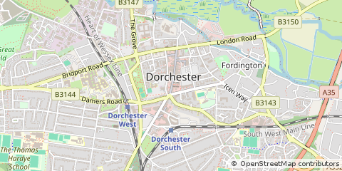 Map of Dorchester, Dorset