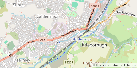 Map of Littleborough, Lancashire.