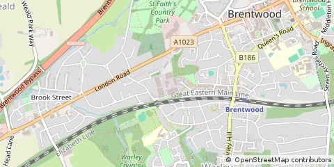 Map of Brentwood, Essex