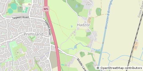 Map of Hadzor, Worcestershire