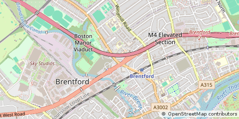Map of Brentford, Greater London