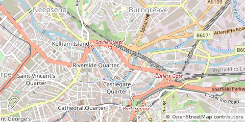 Map of Sheffield, South Yorkshire
