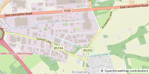 Map of Prescot, Merseyside