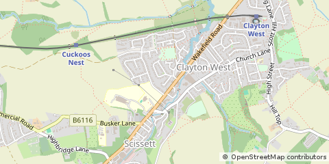 Map of Huddersfield, West Yorkshire