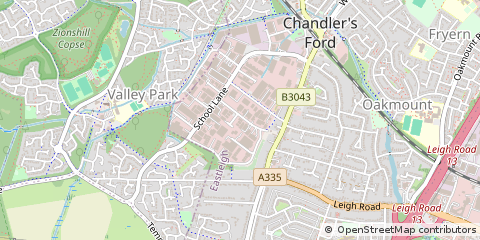 Map of Eastleigh, Hampshire