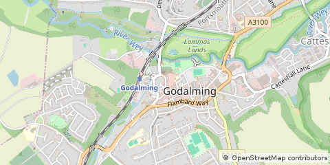 Map of Godalming, Surrey