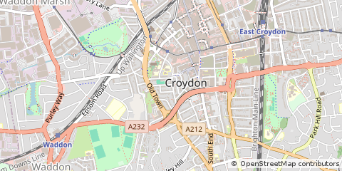 Map of Croydon, Surrey